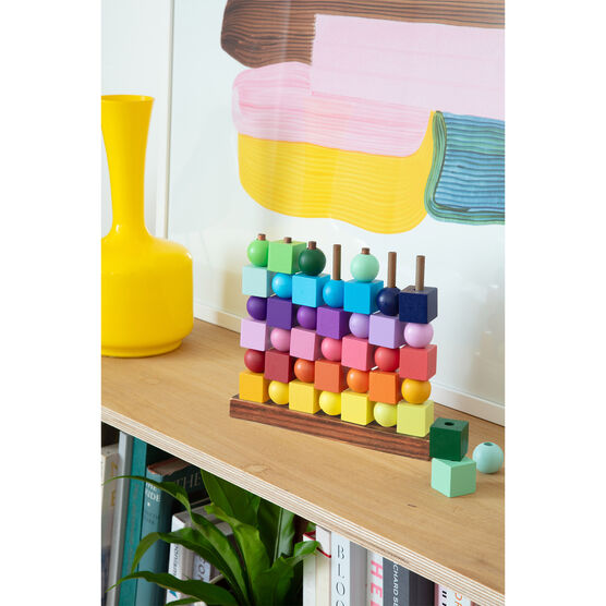 Wooden Four in a Row Rainbow Game
